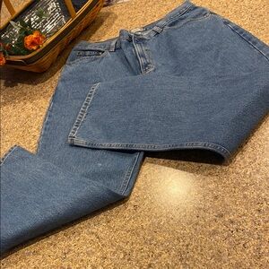 L.L. Bean Double L Blue Jeans Original Relaxed Fit 14 Petite Ultra High Rise